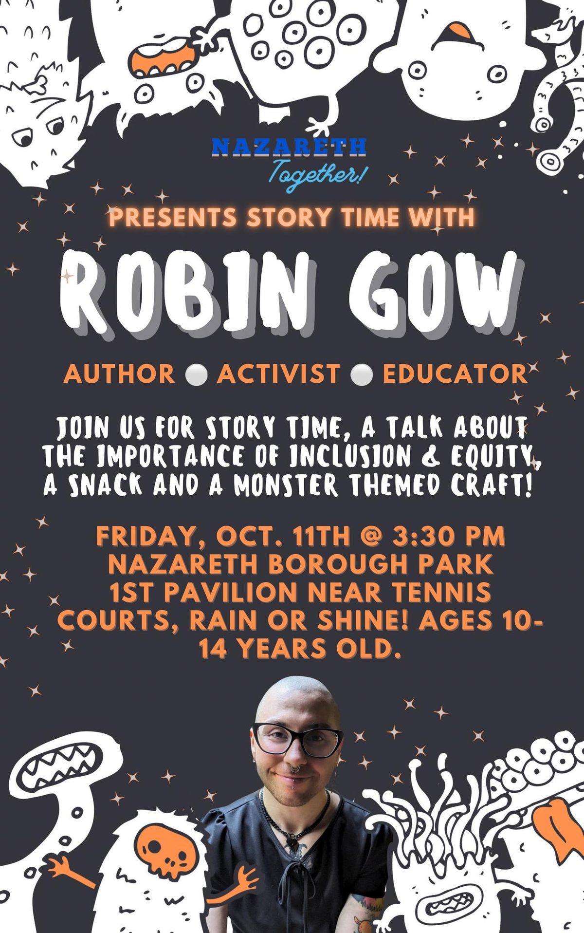 Nazareth Together (Nazareth Area Pride) Presents Story Time with Robin Gow- Author\u2022Activist\u2022Educator