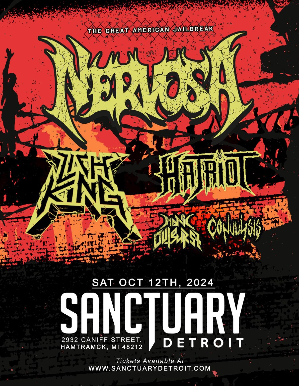 Nervosa, Lich King, Hatriot, Manic Outburst, Convulsis at The Sanctuary 10\/12