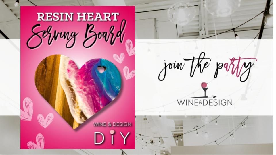 Resin Heart Serving Board | Wine & Design