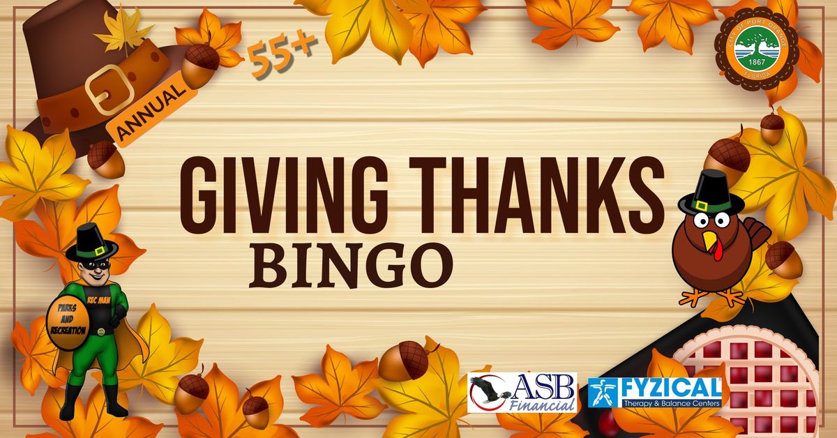 Giving Thanks Bingo