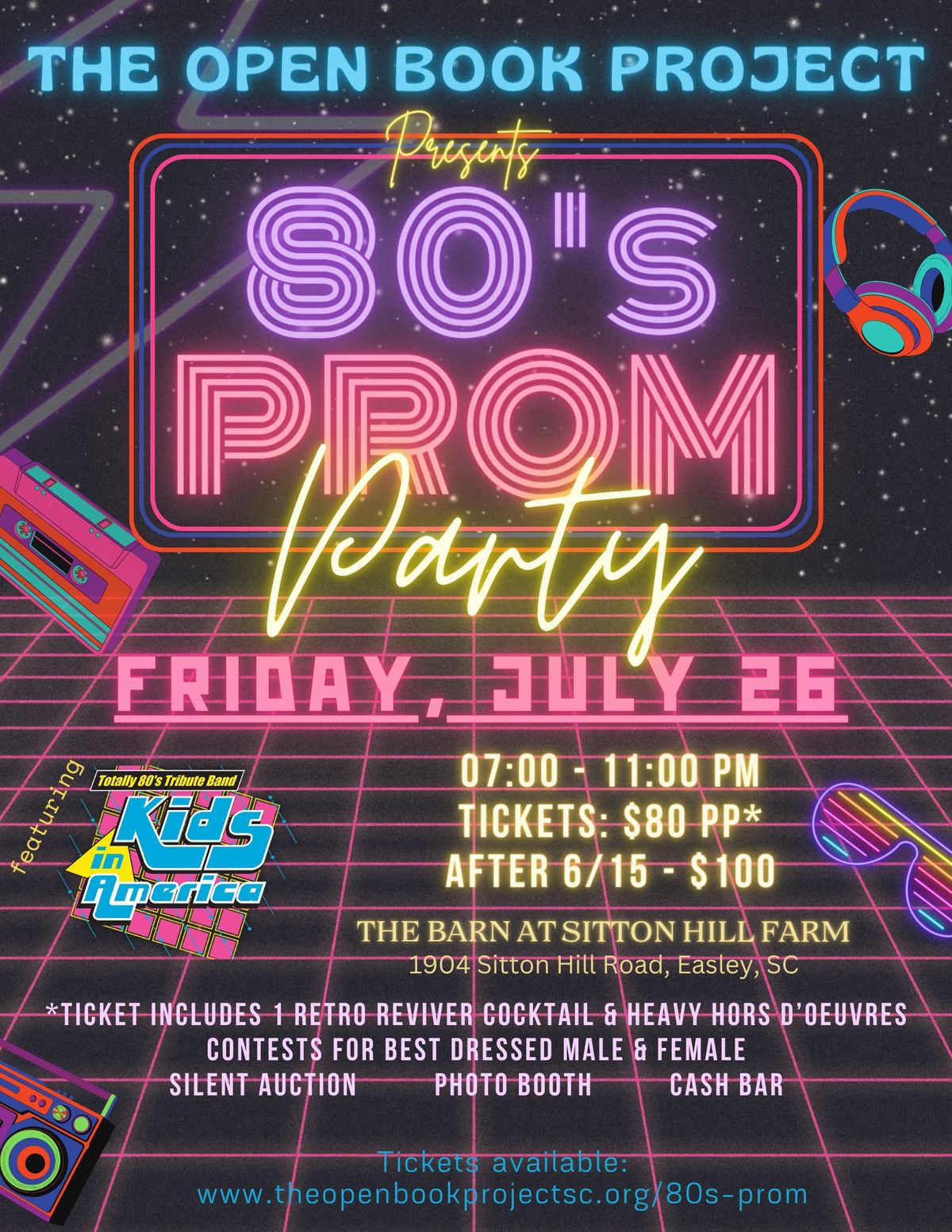 Shine a Light on Literacy: The Open Book Project 80\u2019s Prom Party
