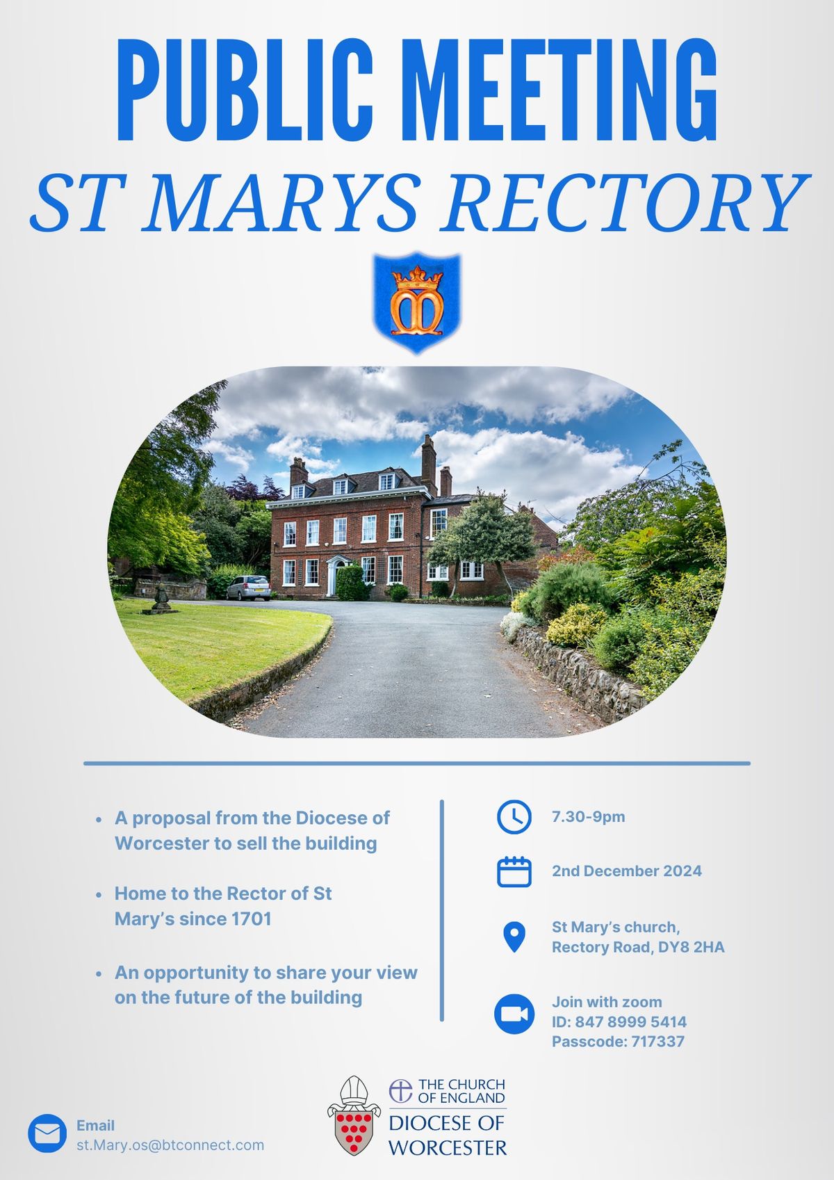 Public Meeting for St Mary\u2019s rectory