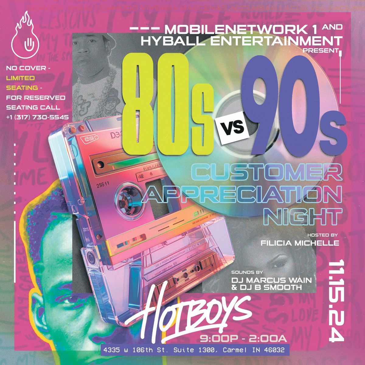 80s Vs 90s Customer Appreciation Night