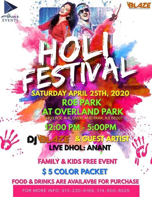 Holi Festival, Roe Park, Overland Park, 5 March 2021