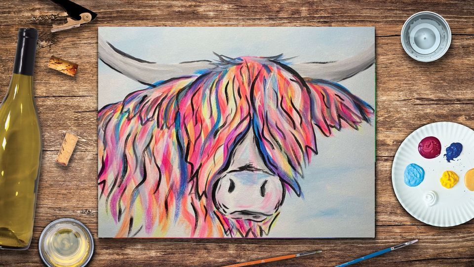 Eclectic Highland Cow Paint and Sip Event 