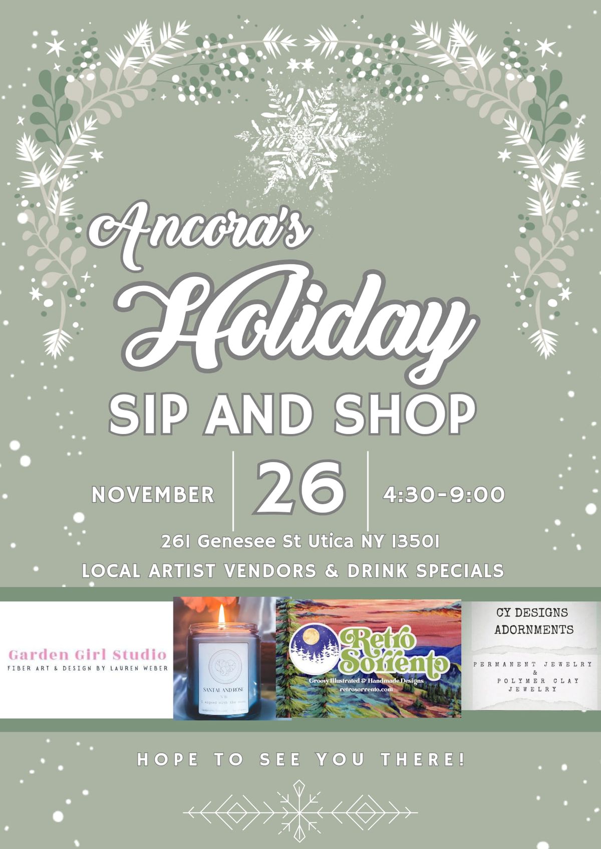 Ancora's Holiday Sip and Shop