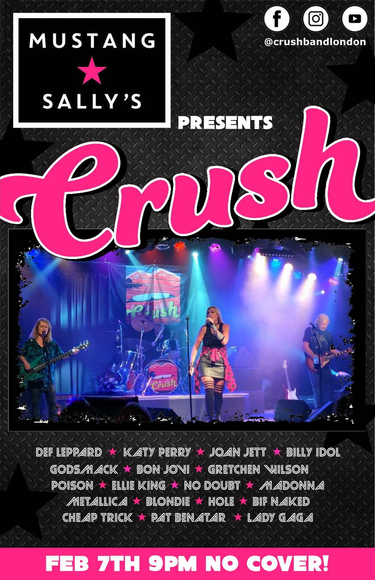 Get Rocked with CRUSH at Mustang's Sallys!