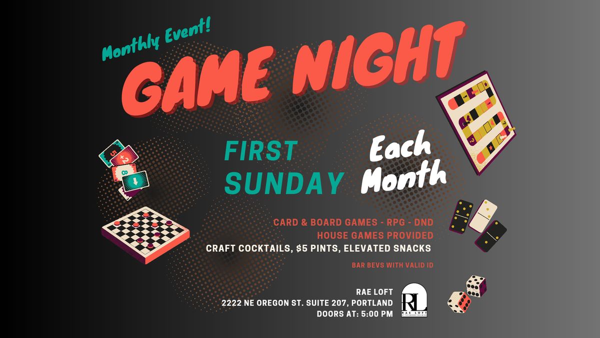 GAME NIGHT - Monthly All Ages Open Play