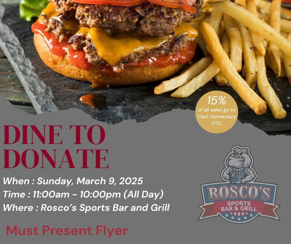 Rosco's Dine to Donate Fundraiser