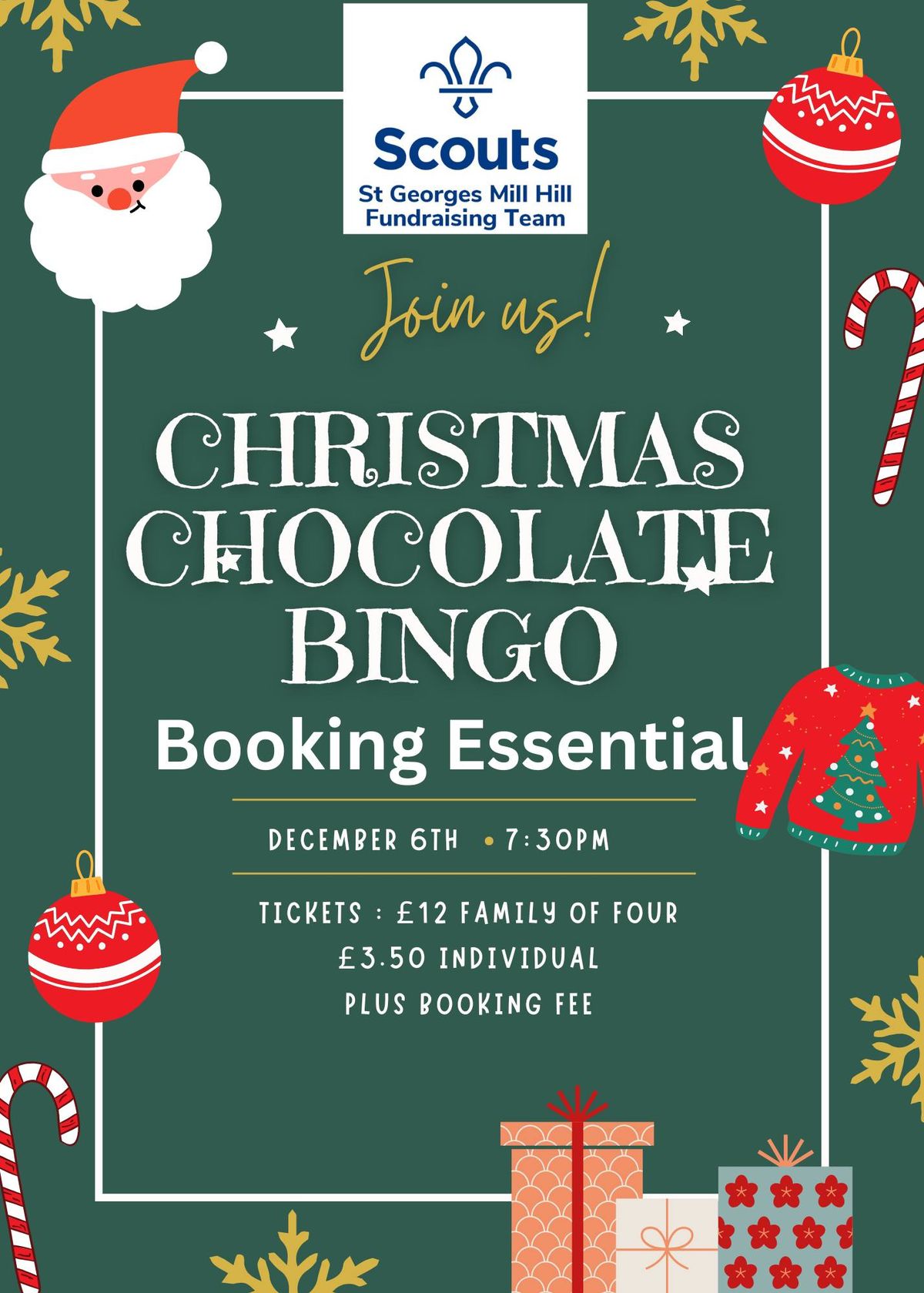 Christmas Chocolate Bingo - ADVANCED BOOKING ESSENTIAL