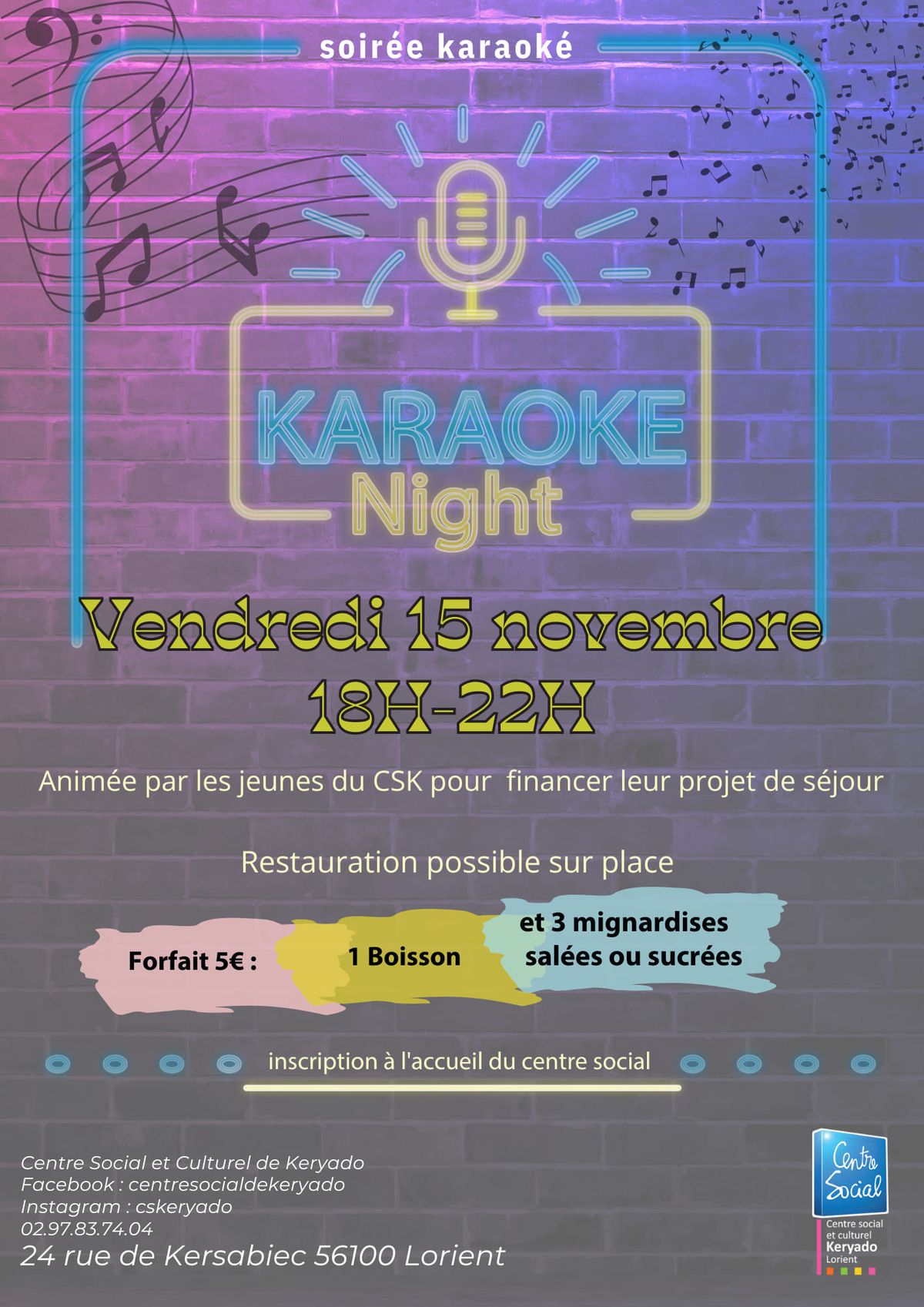 Karaoke Night au centre social de Keryado 