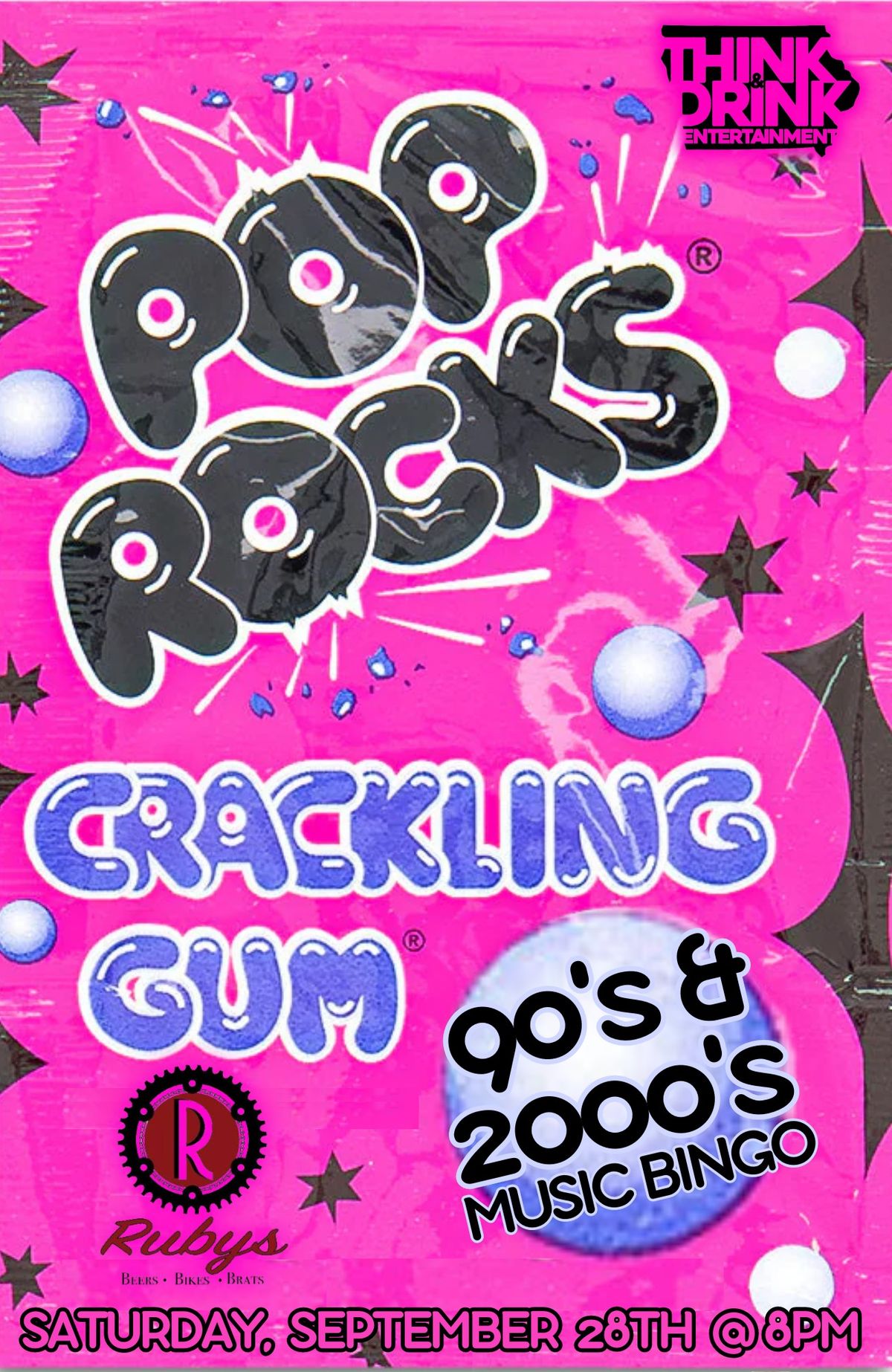 Pop Rocks Music Bingo (90's & 2000's) @ Rubys Beers Bikes & Brats (Davenport) \/ Sat Sept 28th @ 8pm