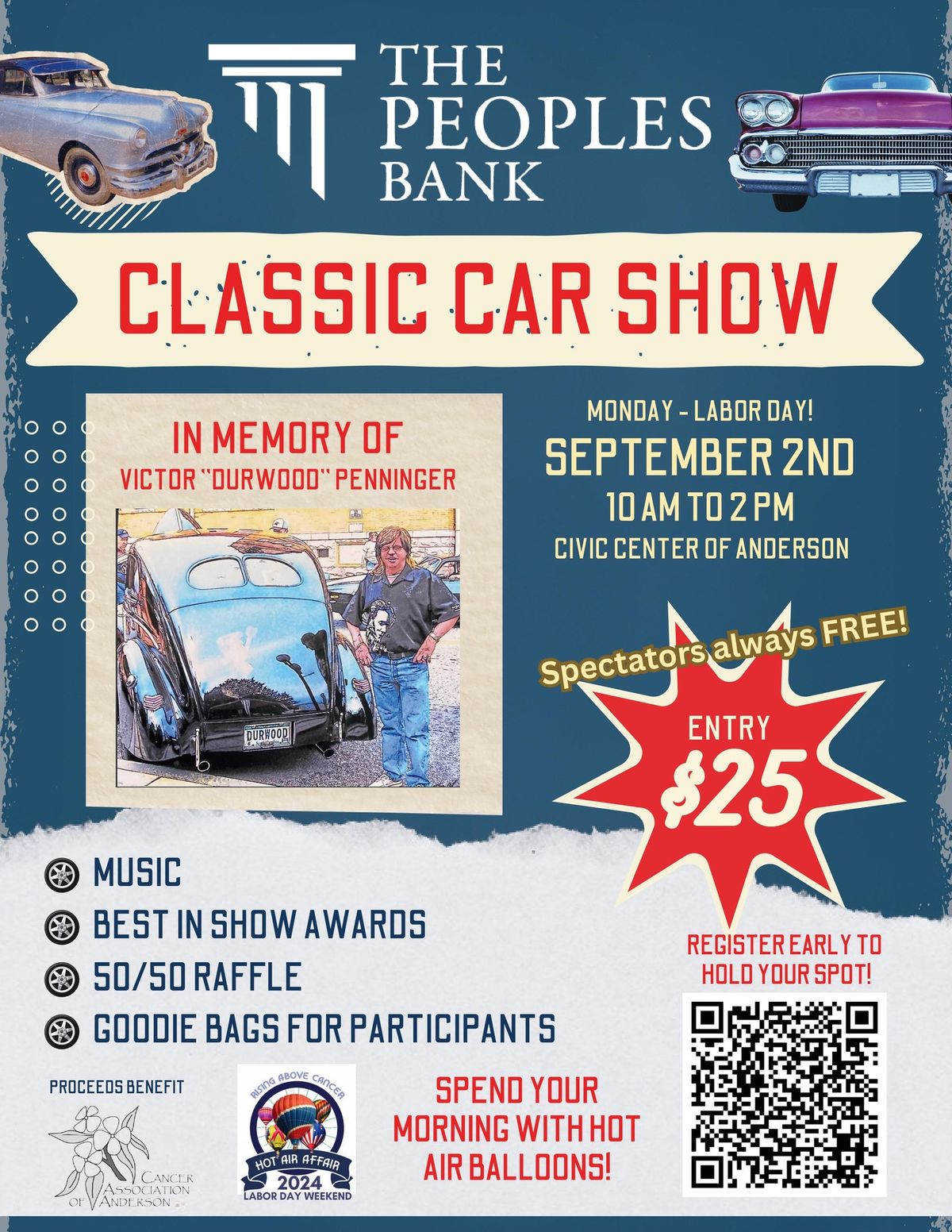 Cancer Association of Anderson's 2nd Annual Durwood Penninger Memorial Car Show