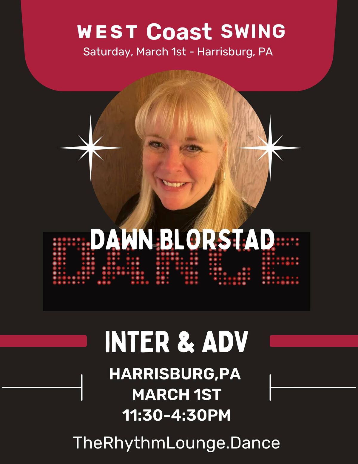 West Coast Swing Intensive w\/ Dawn Blorstad - Experienced Dancers, March 1st