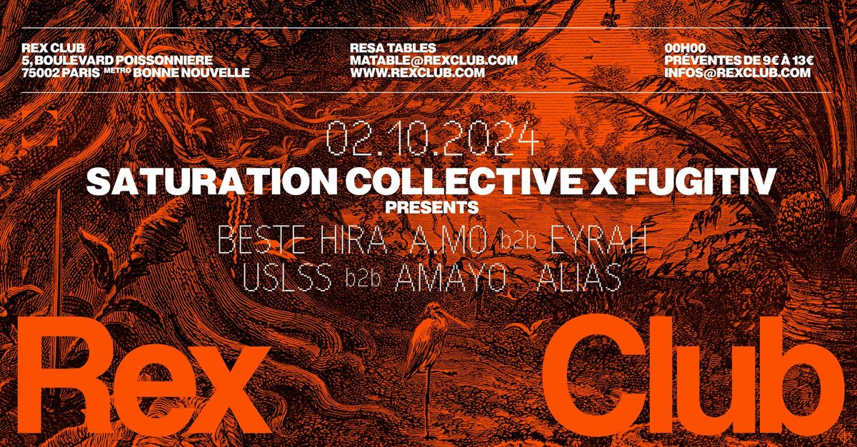 Saturation x Fugitiv: Beste Hira, A.mo b2b Eyrah, Uslss b2b Amayo, Alias