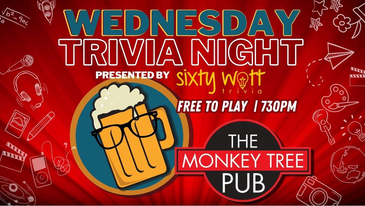 Wednesday Sixty Watt Trivia @ The Monkey Tree Pub