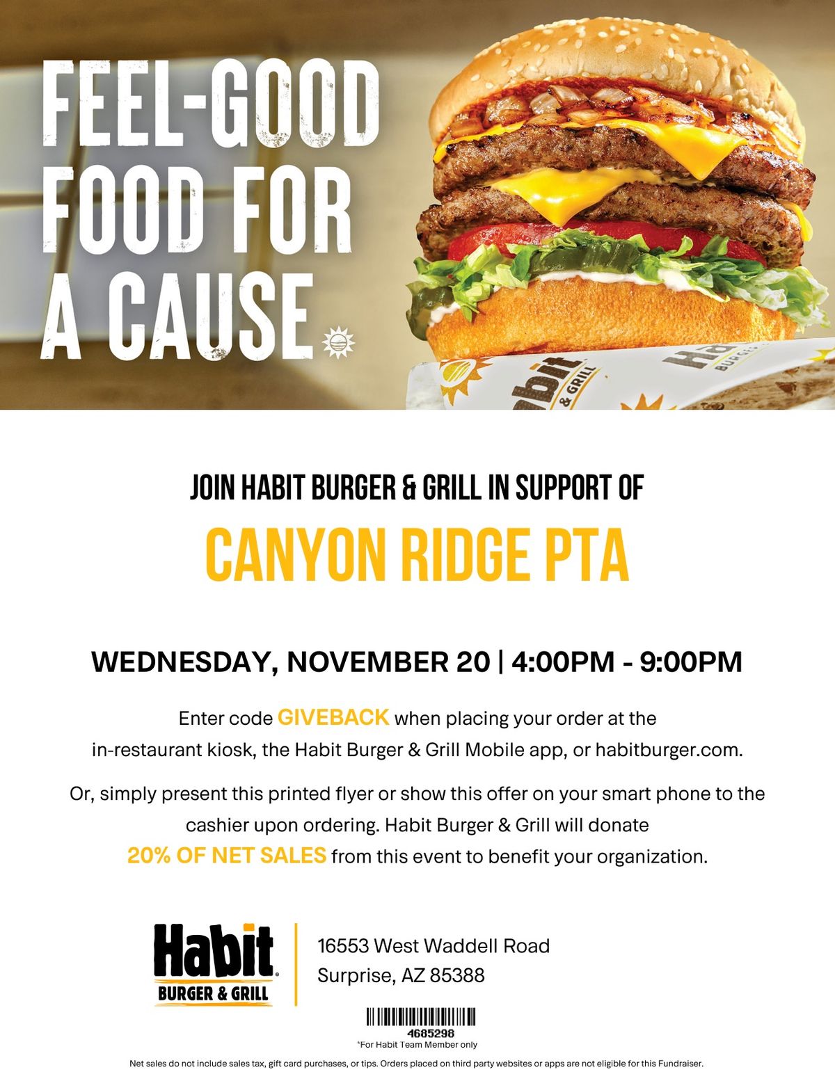 Habit Burger & Grill Dine Out Night