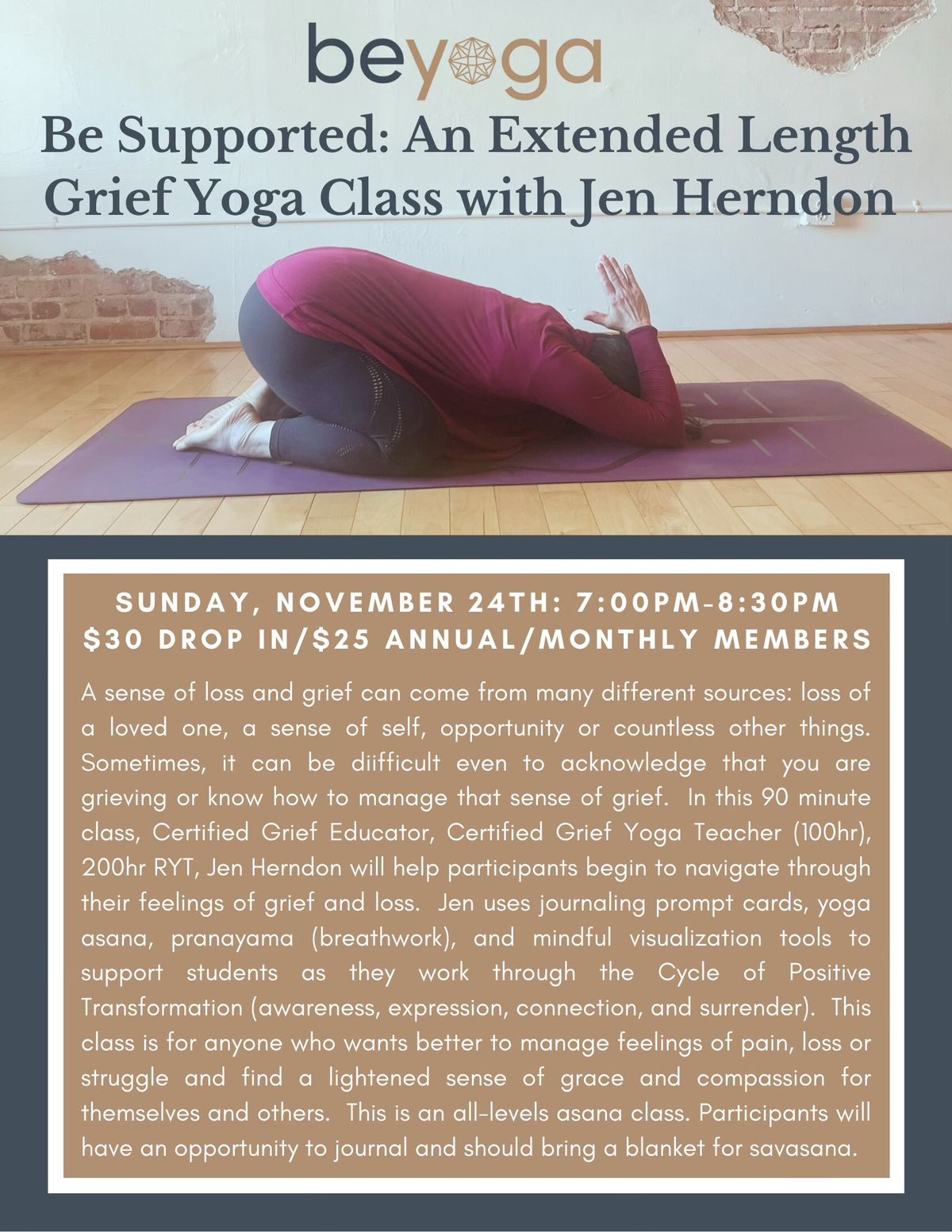 be supported: an extended length grief yoga class