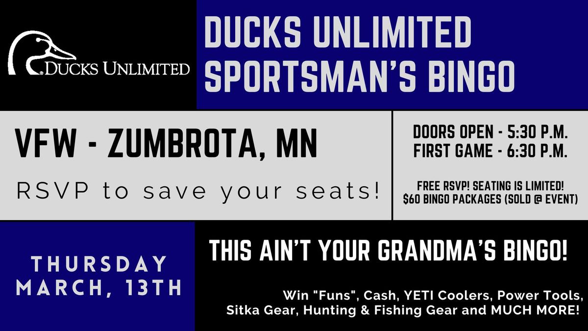 Ducks Unlimited Sportsman's Bingo