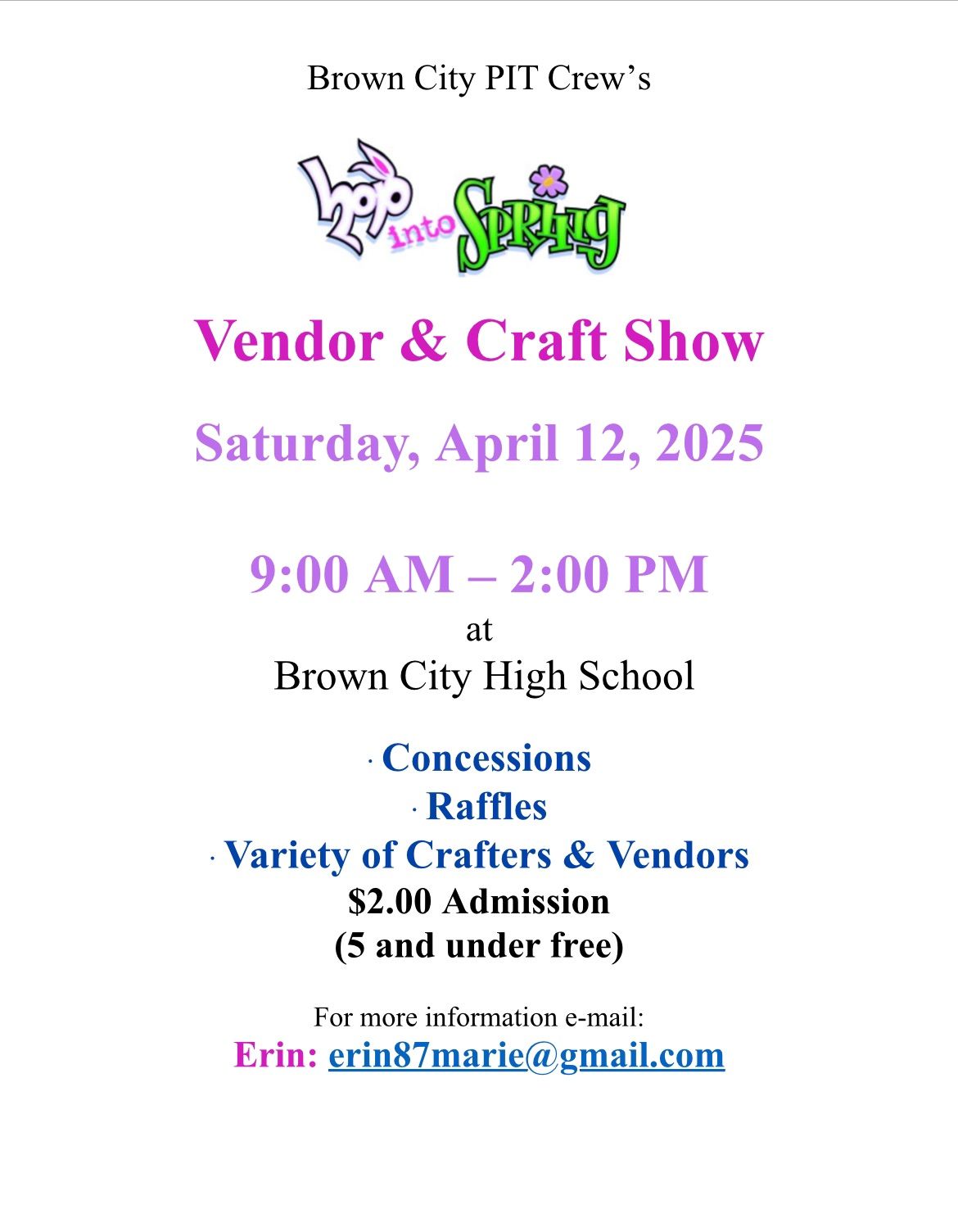 Brown City Spring Craft Show 