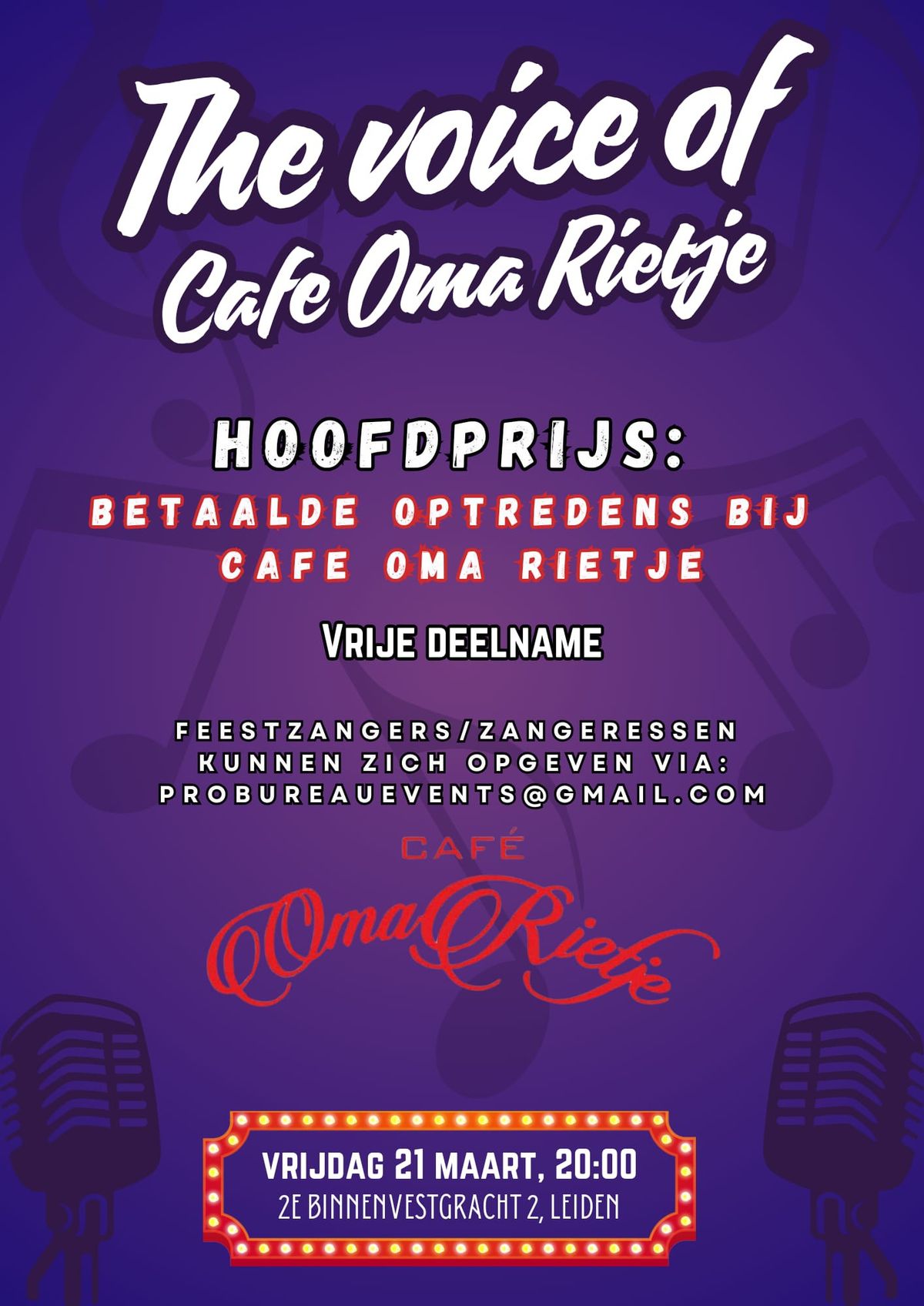 The Voice of cafe Oma Rietje Leiden 