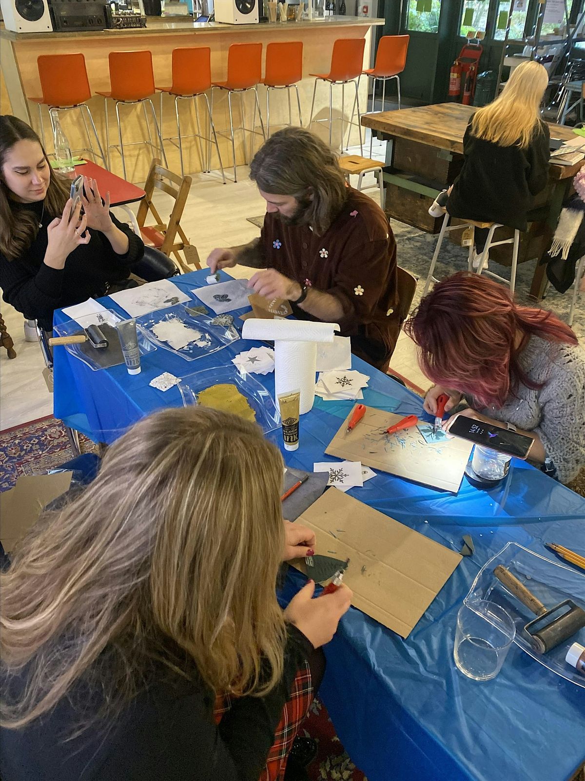 Lino Printing Christmas Cards Drop in Workshop