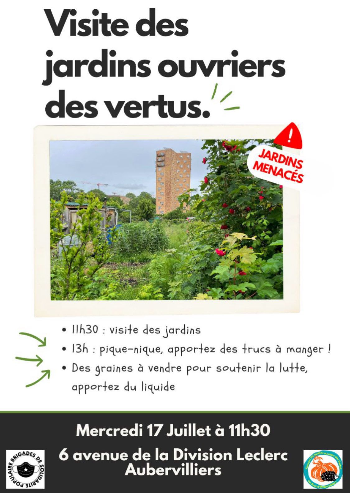 Visite des jardins ouvriers des vertus