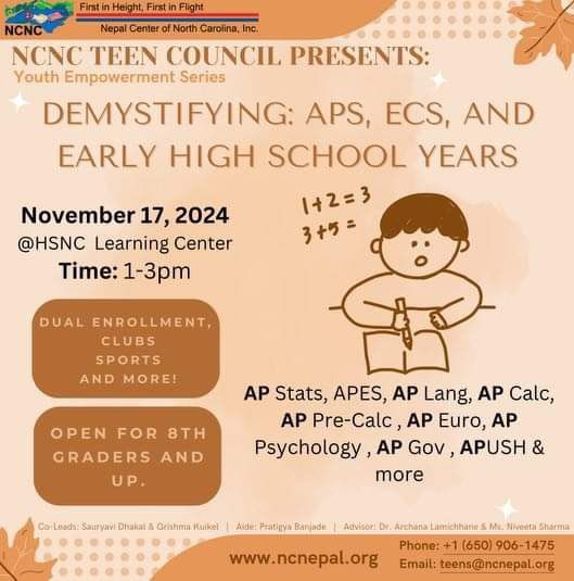 Teen Council Event: Demystify APS, ECS, and early high school years