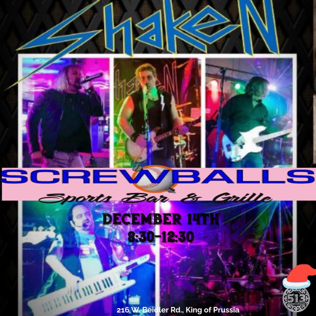 It's time to party at Screwballs with live music by Shaken!!!