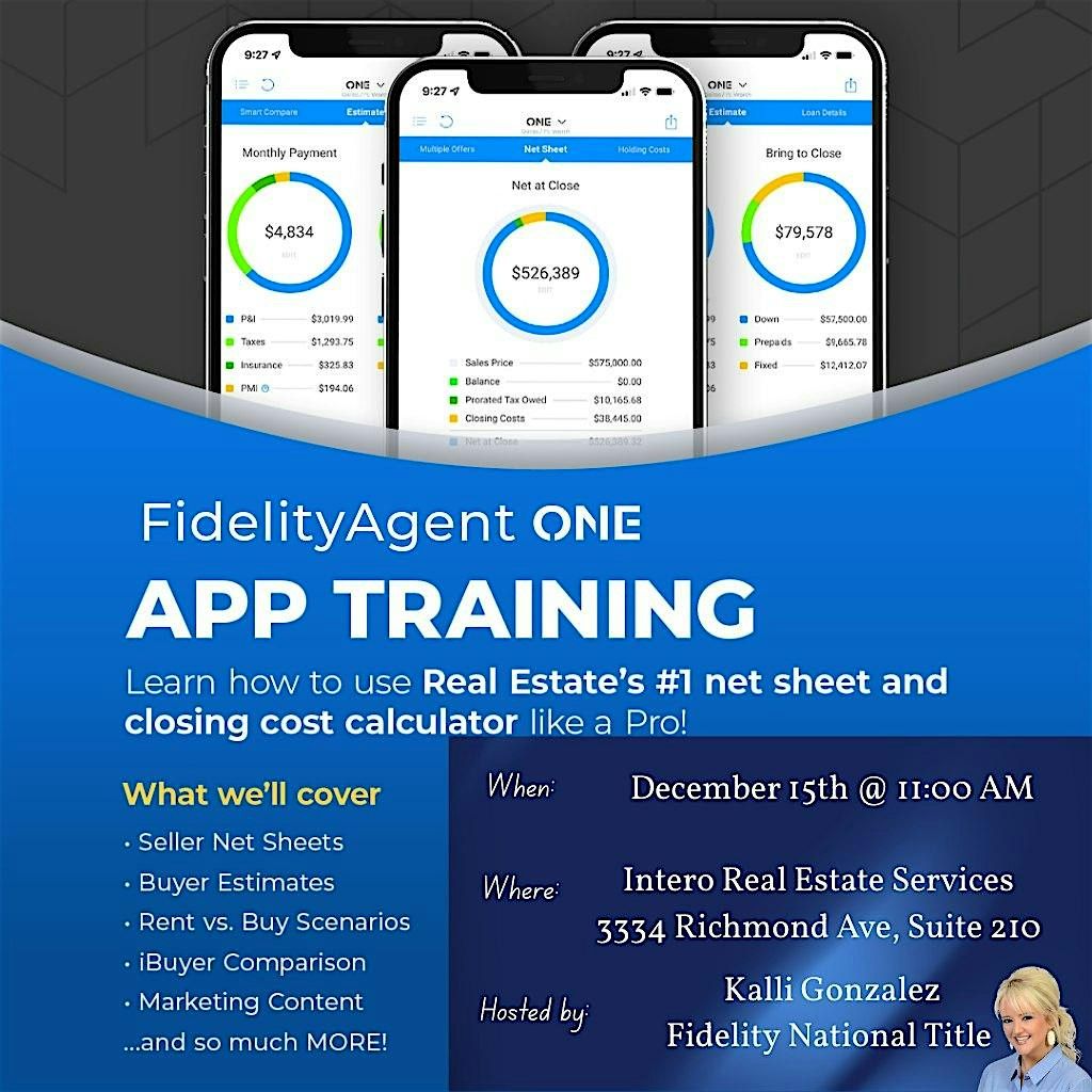 FidelityAgent ONE APP TRAINING  for REALTORS\u00ae