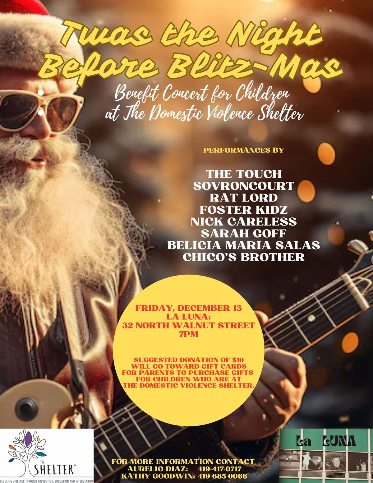 Twas the Night Before Blitz-Mas: Benefit Concert for Children at The Domestic Violence Shelter