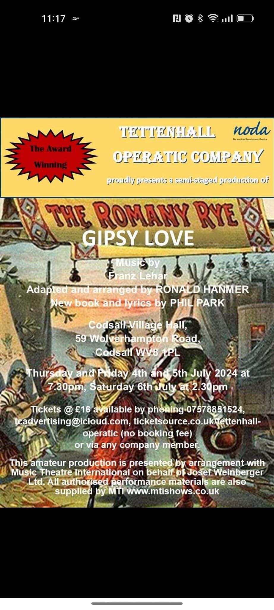 Tettenhall Operatic presents Gipsy Love