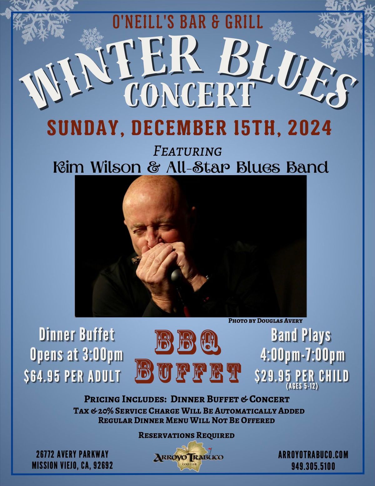 Winter Blues Concert at O'Neill's Bar & Grill - Arroyo Trabuco Golf Club