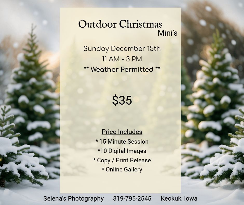 Outdoor Christmas Mini's ** Weather Permitted **