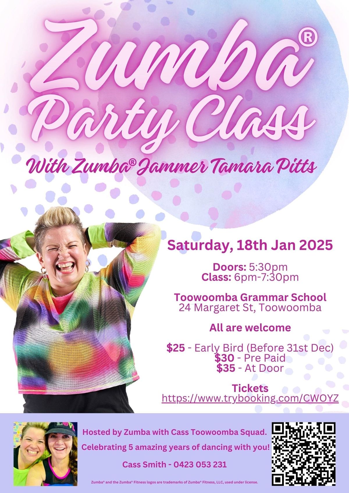 ZUMBA PARTY CLASS with Zumba Jammer Tamara Pitts, hosted by Zumba with Cass - Toowoomba Squad