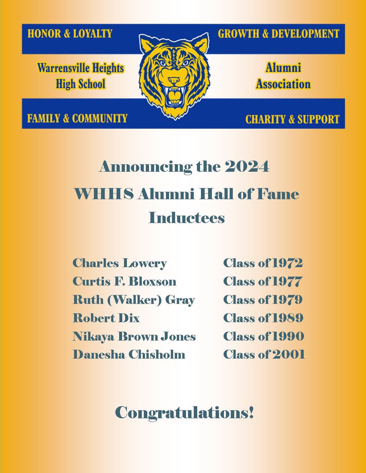 WHHS Alumni Hall of Fame Induction Luncheon 