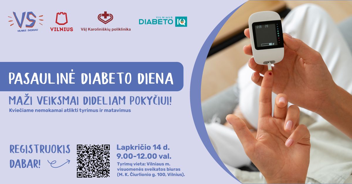 Pasaulin\u0117 diabeto diena. Ma\u017ei veiksmai dideliam poky\u010diui