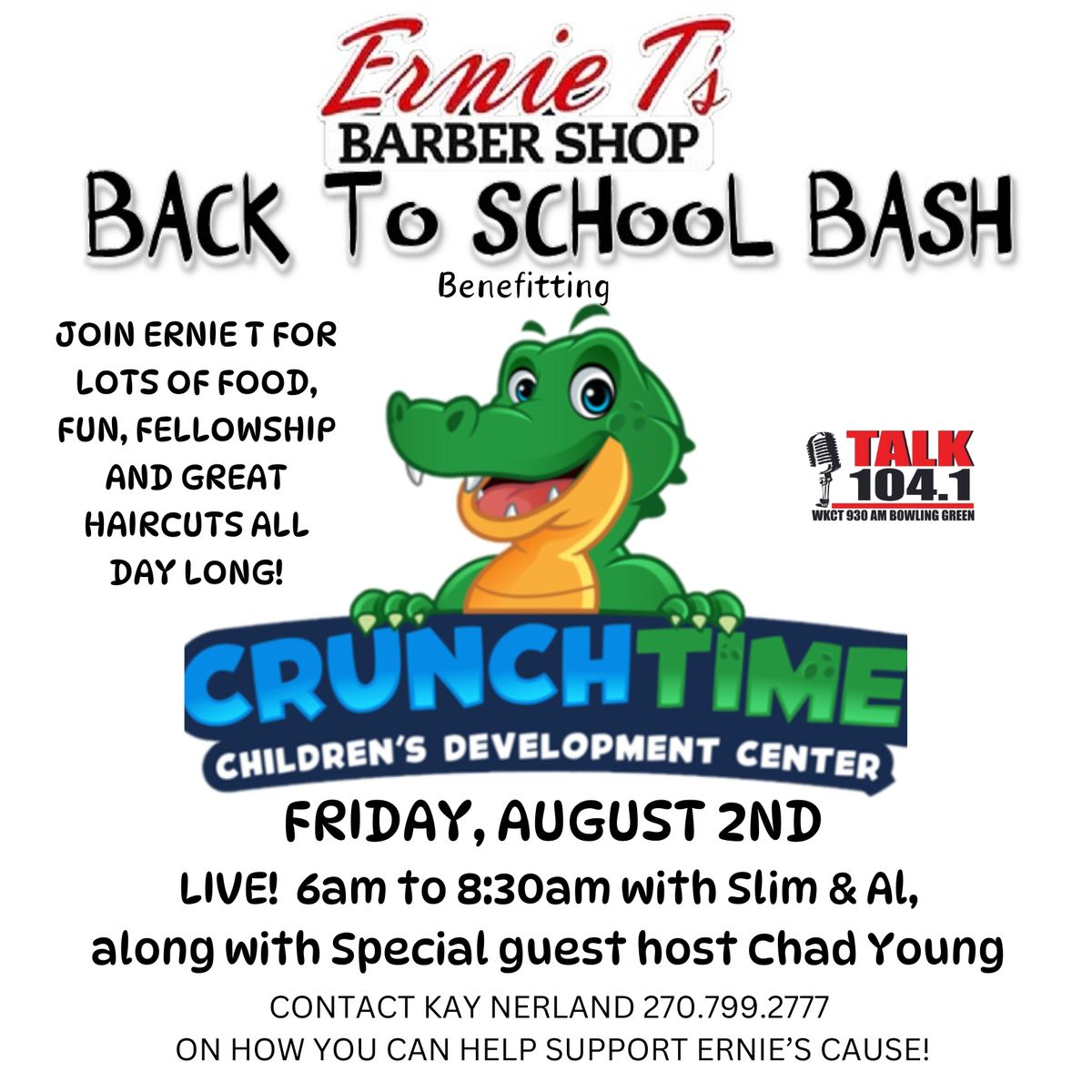 ERNIE T'S BARBERSHOP BACK TO SCHOOL BASH