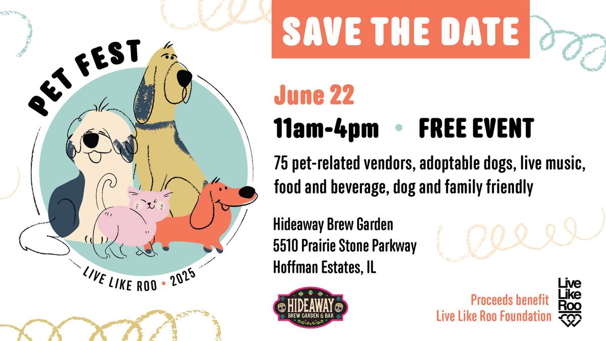 2025 Pet Fest at Hideaway Brew Garden to Support Live Like Roo Foundation