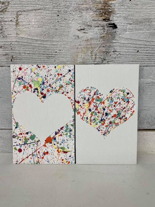 Rainbow Heart Paint Splatter Class