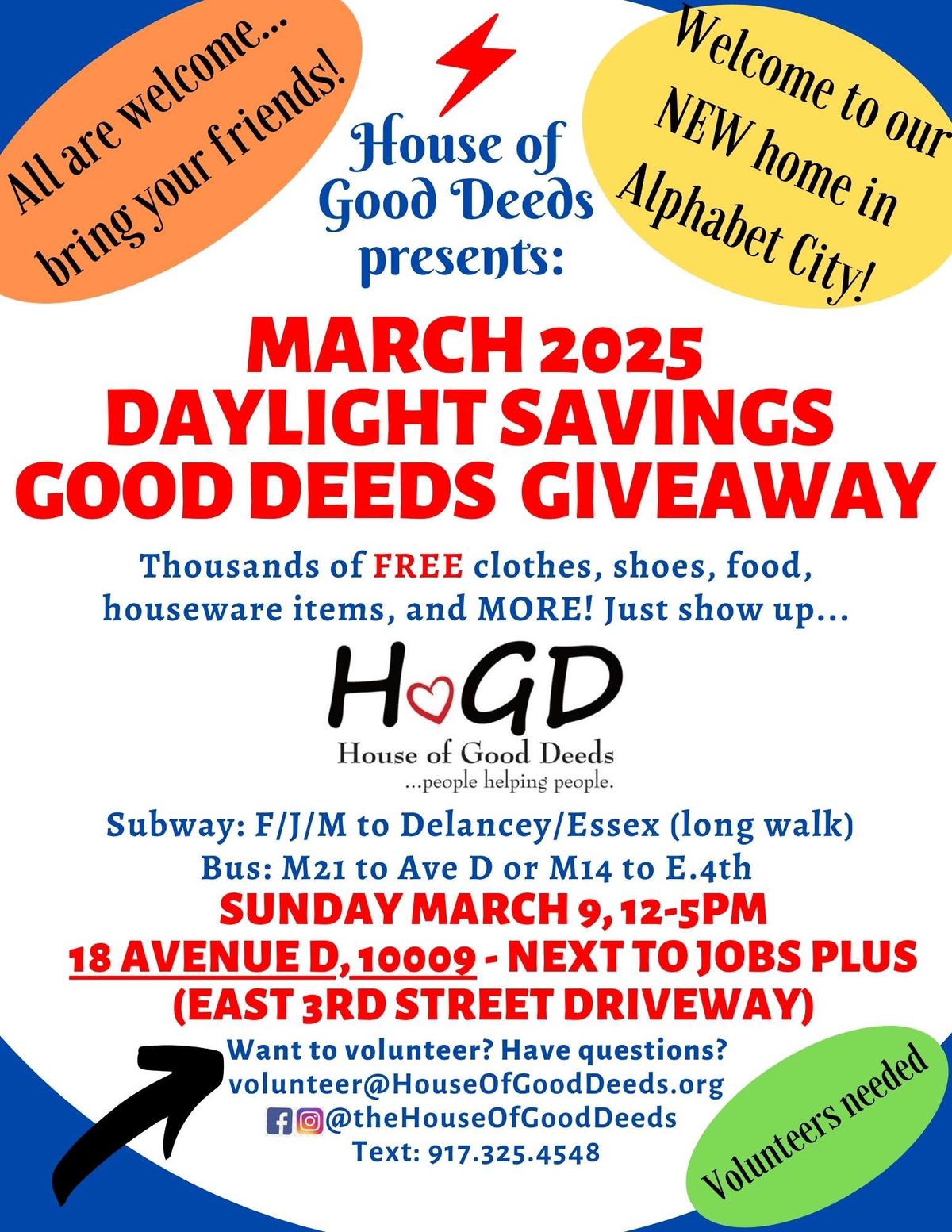 Sunday March 9: Daylight Savings Good Deeds Giveaway!