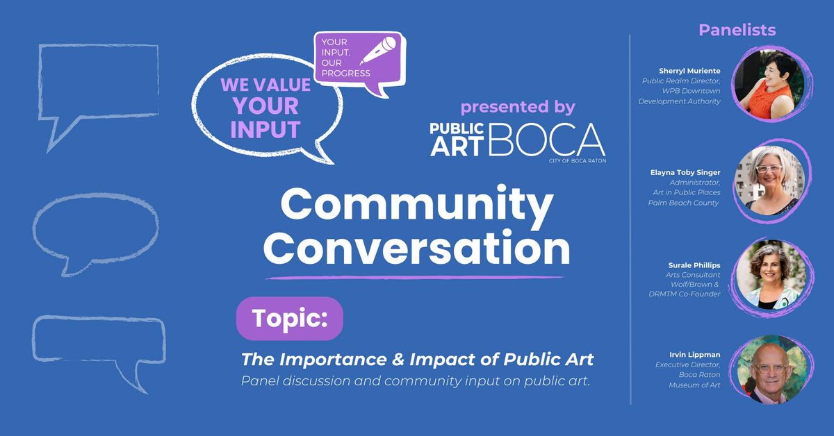 Community Conversation: Public Art in Boca Raton