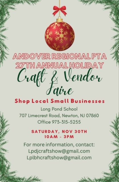 Andover PTA 27TH Annual Craft & Vendor Sale