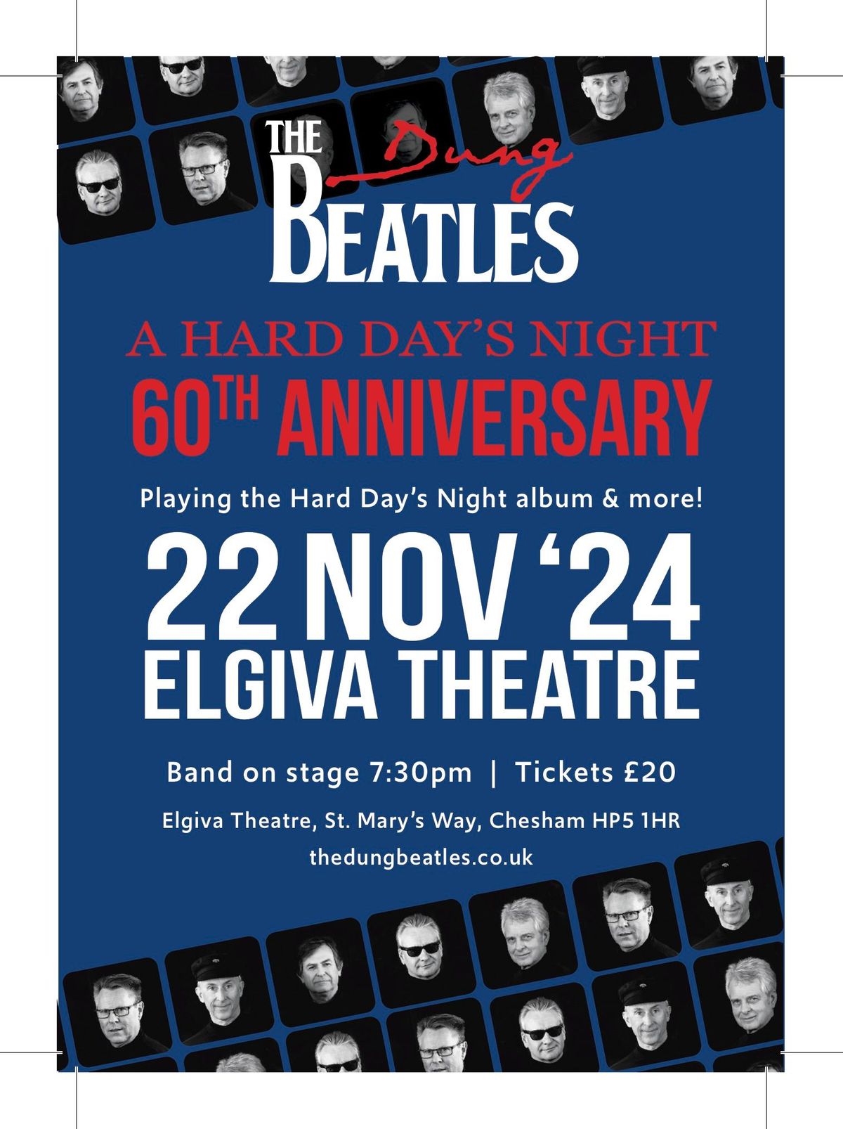 The Dung Beatles Perform 'A Hard Day's Night 60th Anniversary' at The Elgiva Theatre Chesham