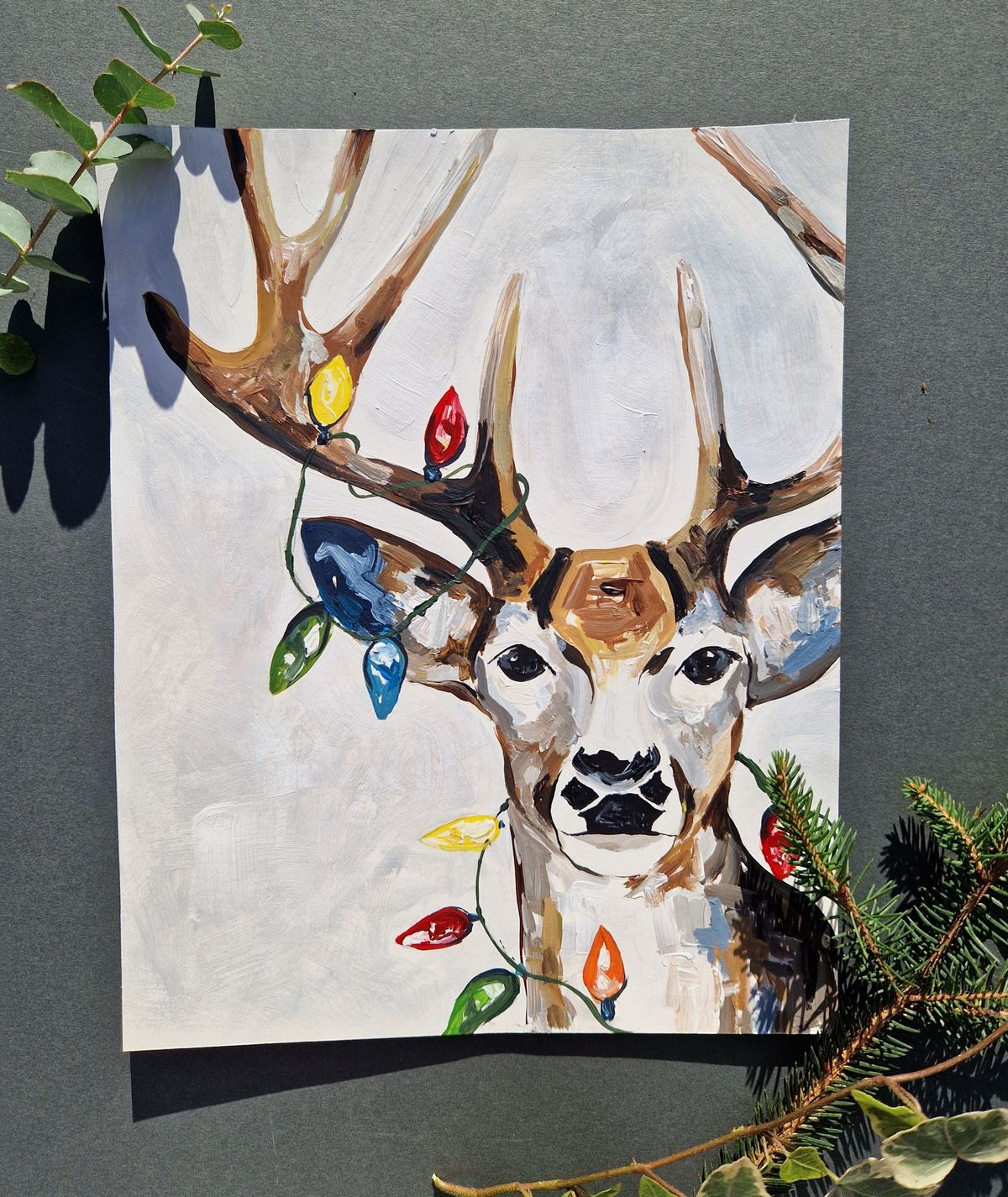 Painting morning  (Christmas reindeer)