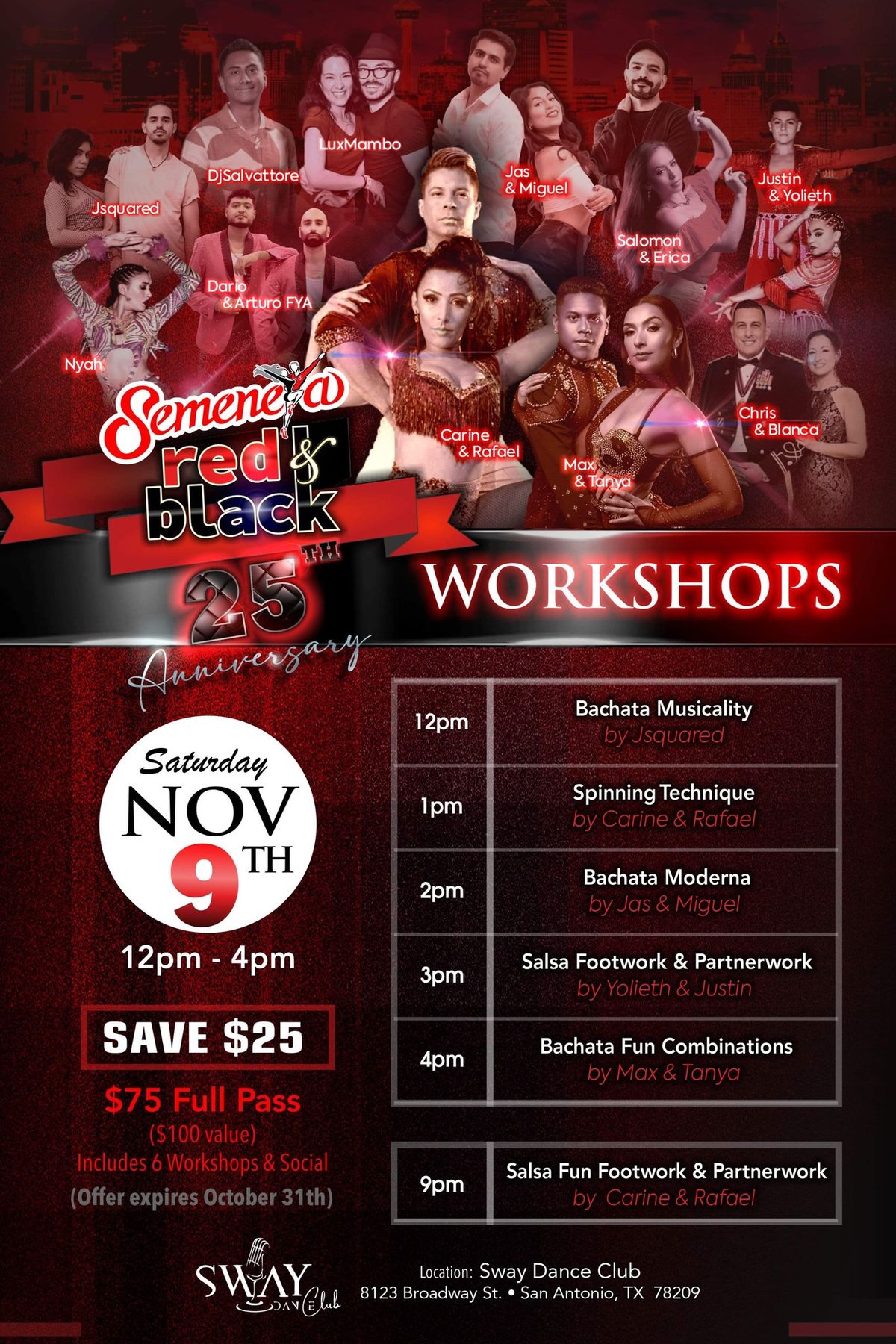 Semeneya RED & BLACK 25th Anniversary WORKSHOPS