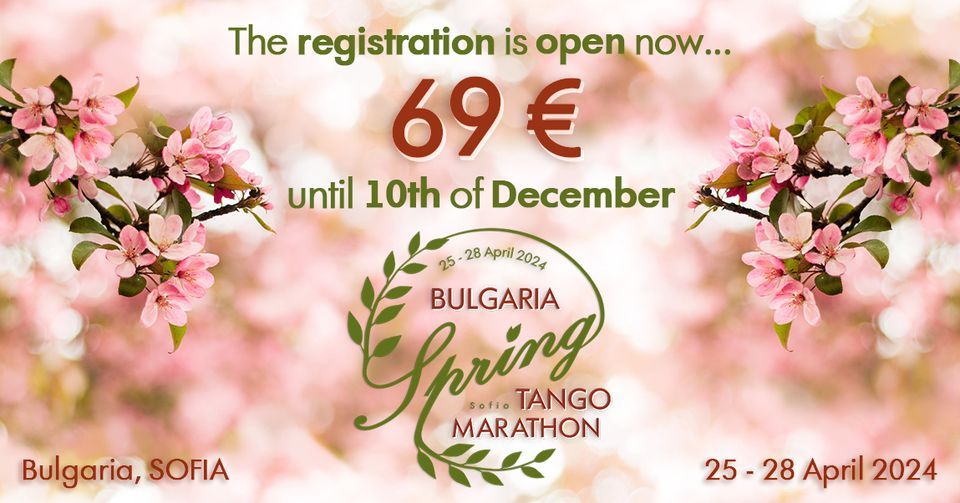3rd Bulgaria Spring Tango Marathon, 25-28 April 2024