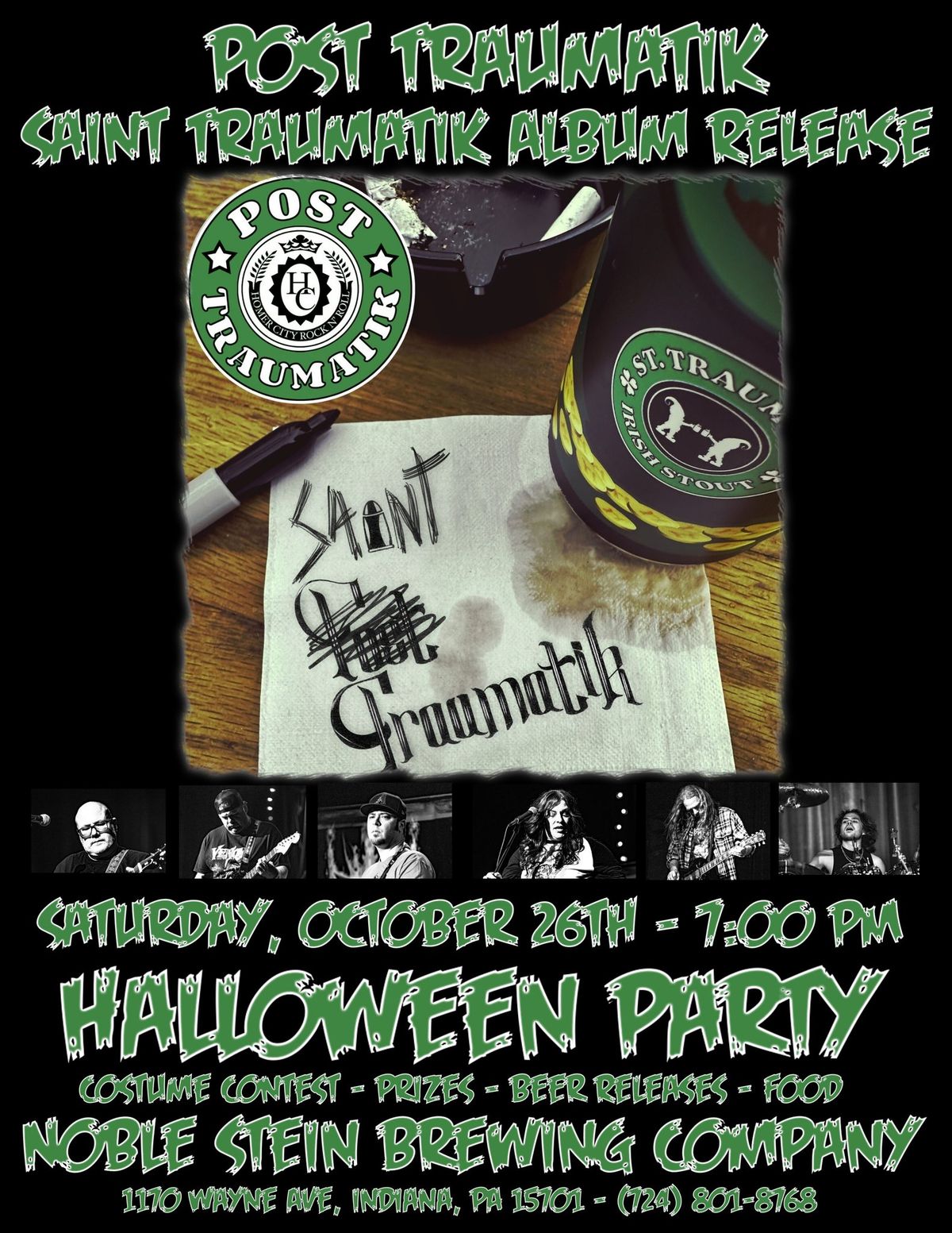 Saint Traumatik Album Release\/Halloween Party at Noble Stein Brewing Company   