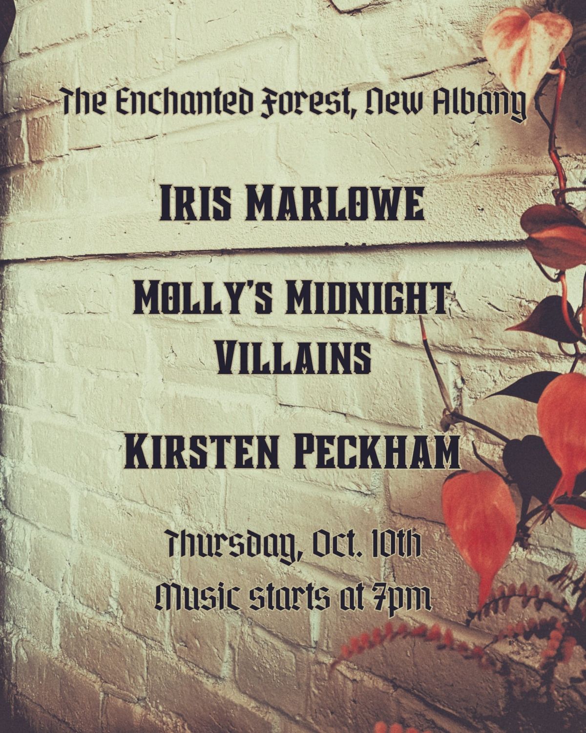 Iris Marlowe,  Kirsten Peckham, and Molly's Midnight Villains at Enchanted Forest