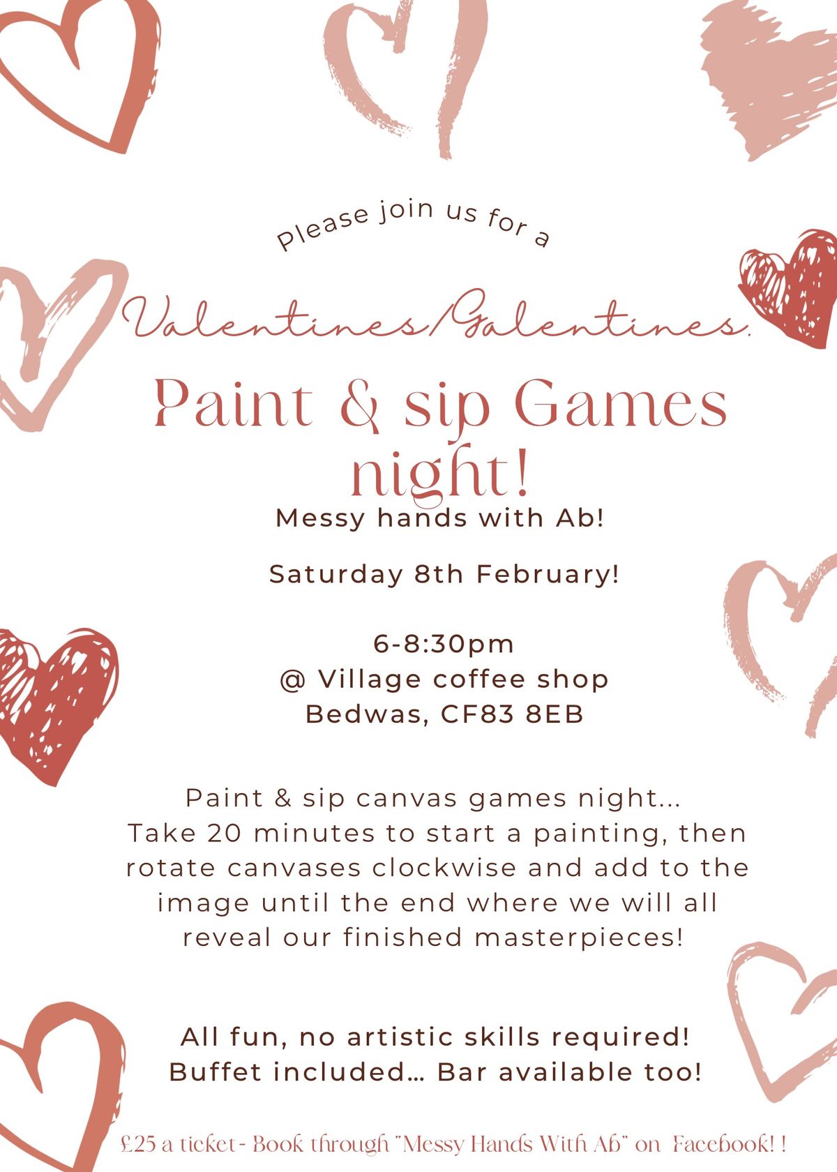 Valentines\/Galentines Paint & Sip Games Night